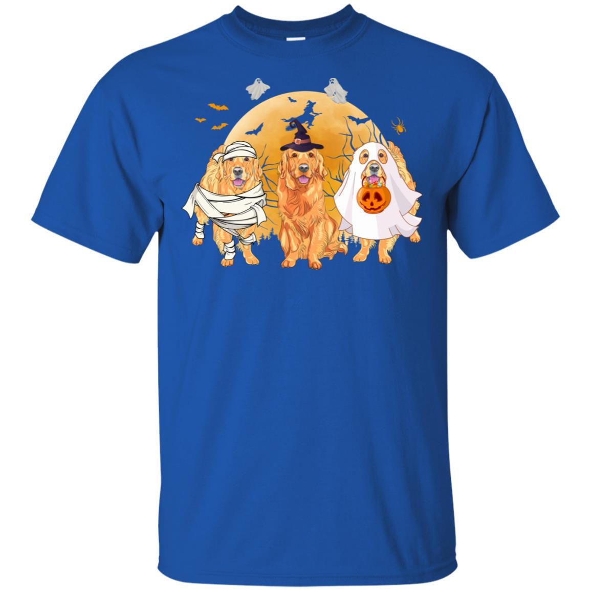 Golden Retriever Mummy Witch Dog Moon Ghosts Halloween-T-Shirt & Hoodie-Classic T-Shirt-Royal