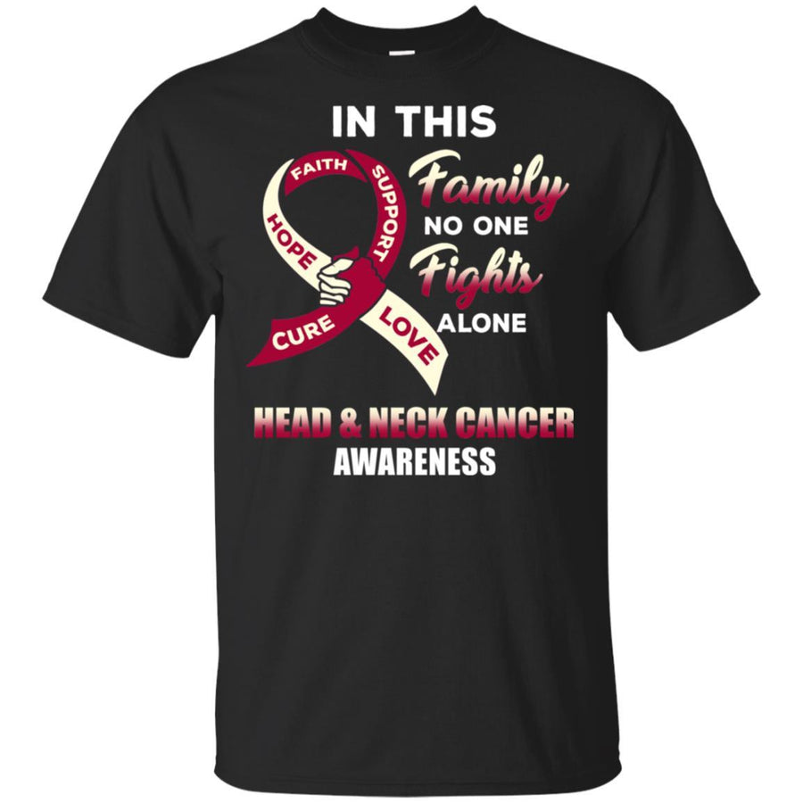 In This Family No One Fights Alone Head Neck Cancer-T-Shirt & Hoodie-Classic T-Shirt-Black