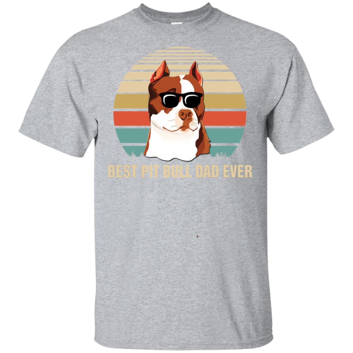 Vintage Pitbull Dad Gifts Best Pit bull Dad Ever-T-Shirt & Hoodie-Classic T-Shirt-Sport Grey