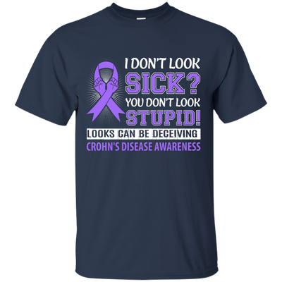 I Don't Look Sick Crohn's Awareness-T-Shirt & Hoodie-Classic T-Shirt-Navy