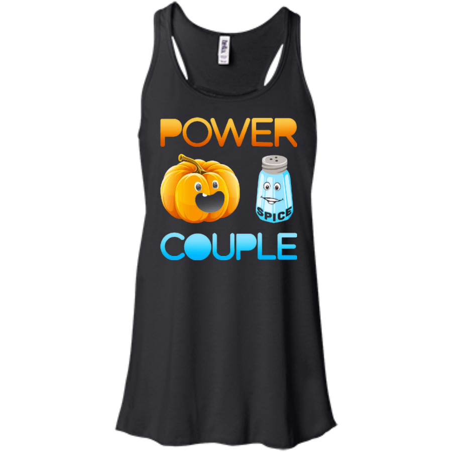 Pumpkin Spice Power Couple Halloween-T-Shirt & Hoodie-Women's Flowy Racerback Tank-Black