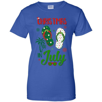 Summer Vacation Santa Flip Flops Christmas In July-T-Shirt & Tank Top-Women's T-Shirt-Royal