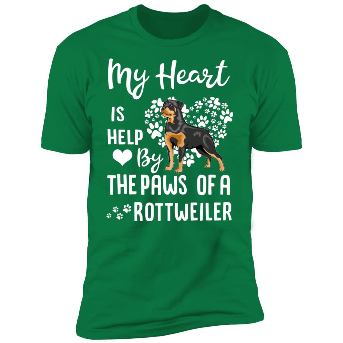 My Heart Is Held By The Paws Of A Rottweiler Lover-T-Shirt & Hoodie-Premium T-Shirt-Kelly Green