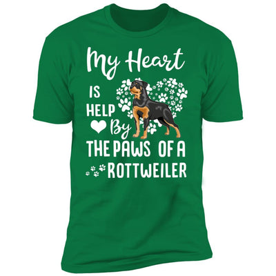 My Heart Is Held By The Paws Of A Rottweiler Lover-T-Shirt & Hoodie-Premium T-Shirt-Kelly Green