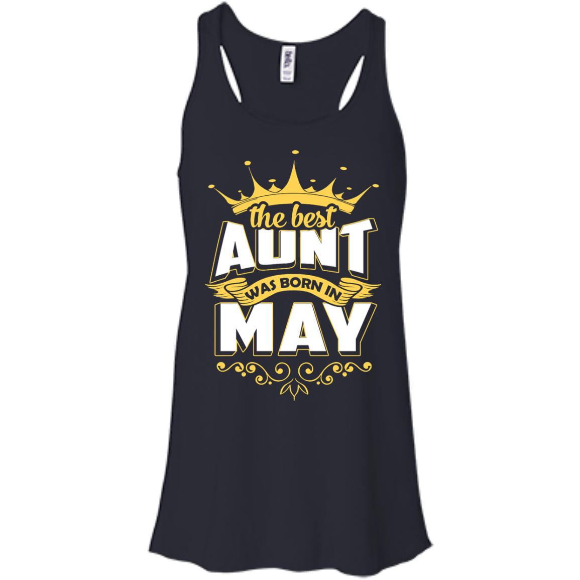 The Best Aunt Was Born In May-T-Shirt & Hoodie-Women's Flowy Racerback Tank-Midnight