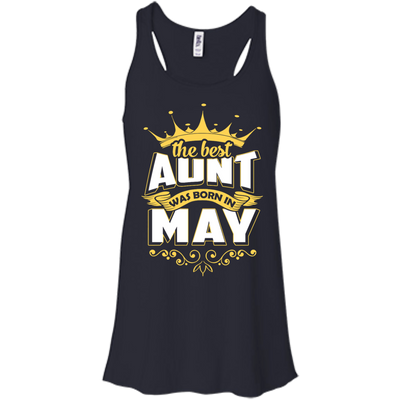 The Best Aunt Was Born In May-T-Shirt & Hoodie-Women's Flowy Racerback Tank-Midnight