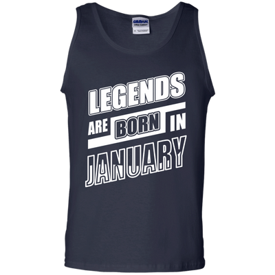 Legends are born in JANUARY-T-Shirt & Hoodie-Unisex Tank-Navy