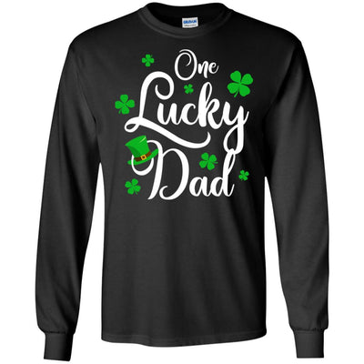 One Lucky Dad St Patricks Day For Daddy-T-Shirt & Hoodie-Long Sleeve T-Shirt-Black