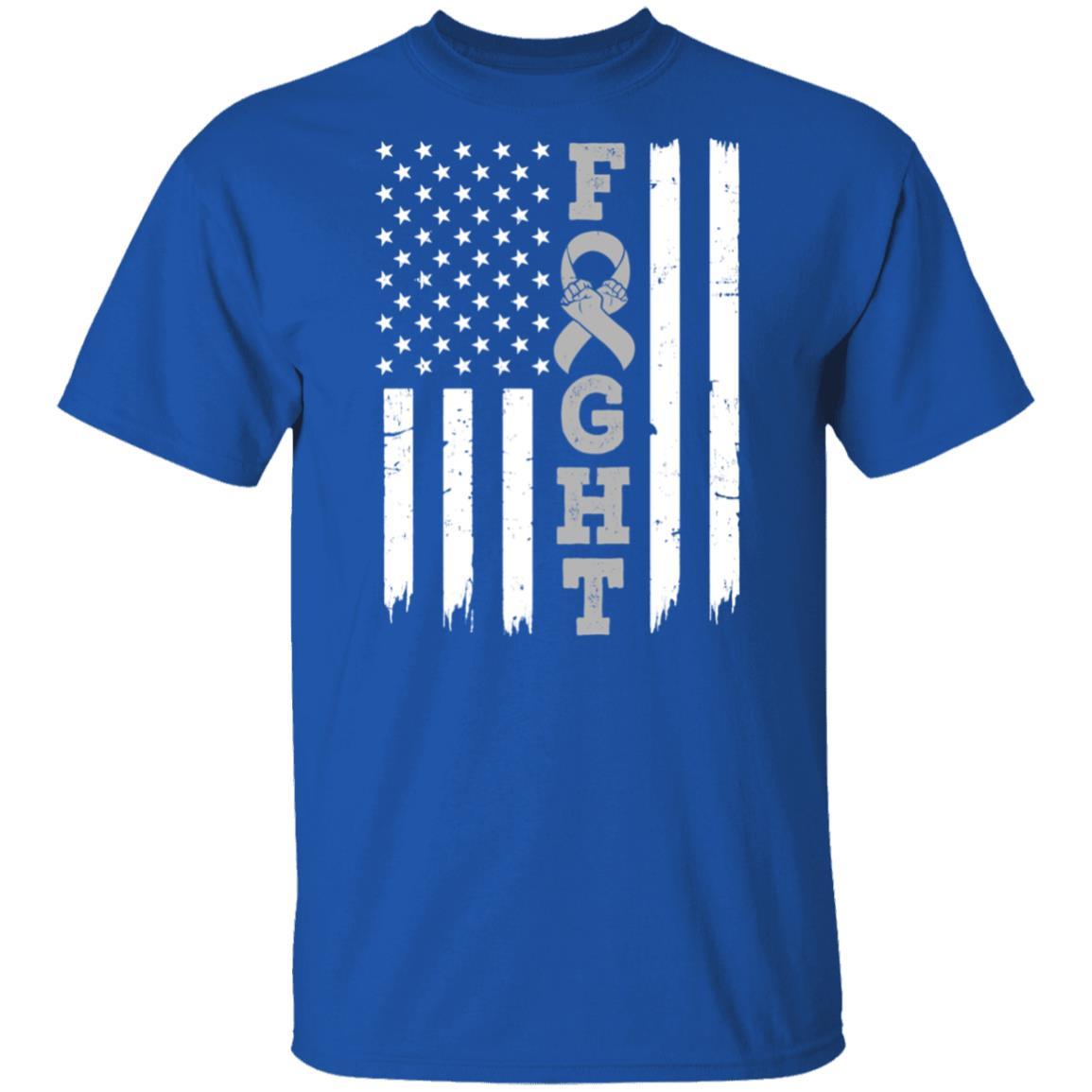 Parkinson's Disease Brain Cancer Awareness American Flag-T-Shirt & Hoodie-Classic T-Shirt-Royal