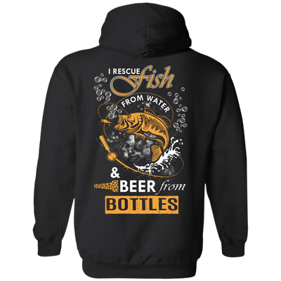 I Rescue Fish From Water Beer From Bottles-T-Shirt & Hoodie-Pullover Hoodie-Black