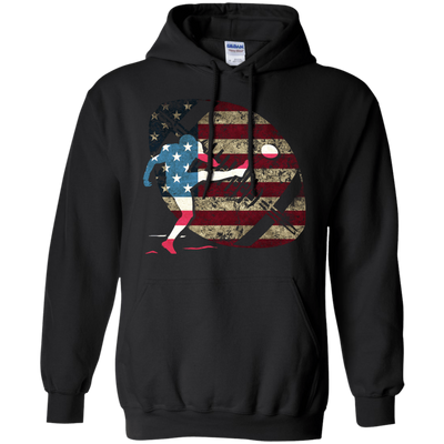 Kicker Football America Flag-T-Shirt & Hoodie-Pullover Hoodie-Black