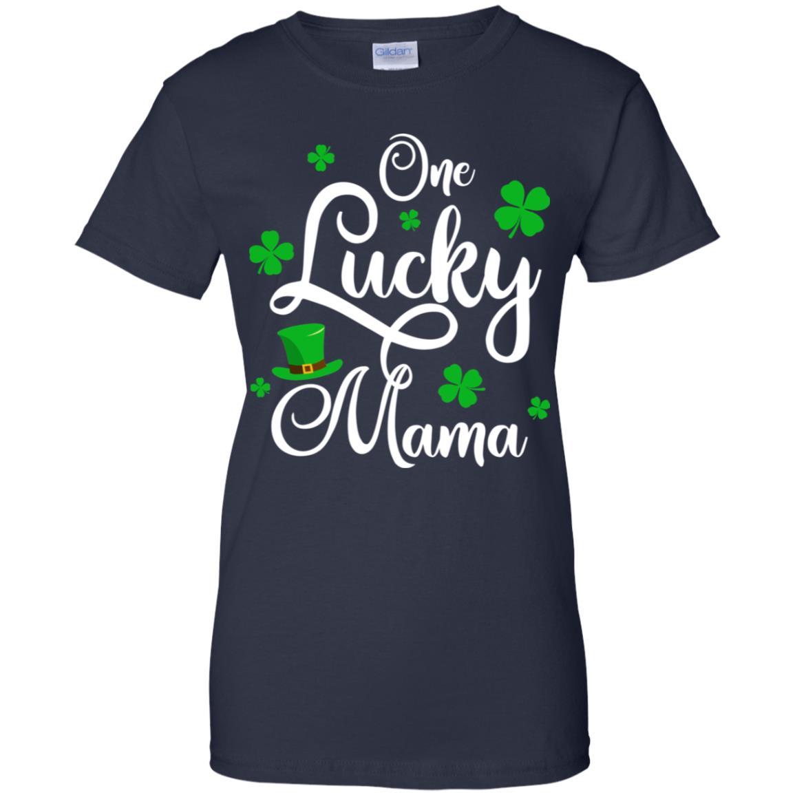 One Lucky Mama St Patricks Day For Mom-T-Shirt & Hoodie-Women's T-Shirt-Navy