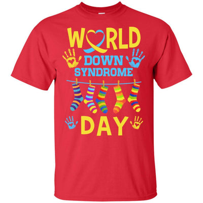 World Down Syndrome Day Gifts Dad Mom Kids Socks-T-Shirt & Hoodie-Classic T-Shirt-Red