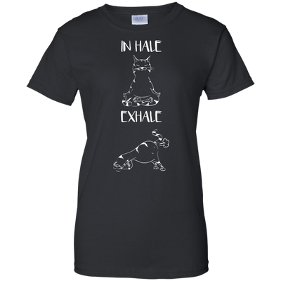 Yoga Cat Inhale Exhale-T-Shirt & Hoodie-Women's T-Shirt-Black
