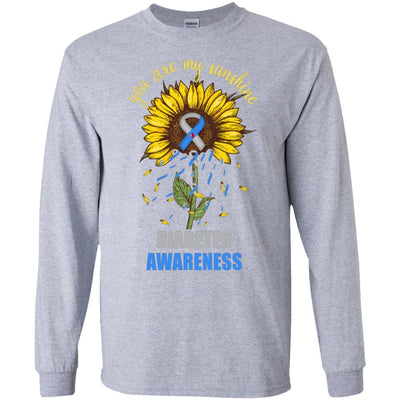 You Are My Sunshine Diabetes Awareness-T-Shirt & Hoodie-Long Sleeve T-Shirt-Sport Grey