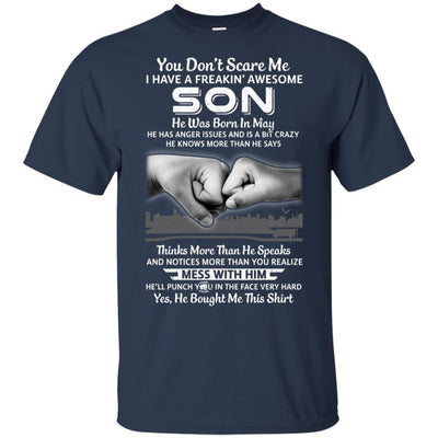 You Don't Scare Me I Have A Son Born In May Dad-T-Shirt & Hoodie-Classic T-Shirt-Navy