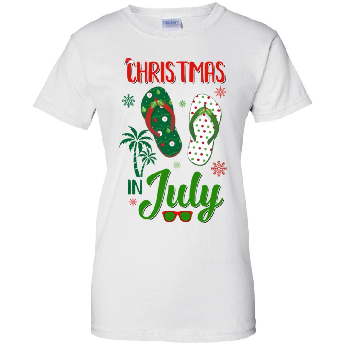 Summer Vacation Santa Flip Flops Christmas In July-T-Shirt & Tank Top-Women's T-Shirt-White