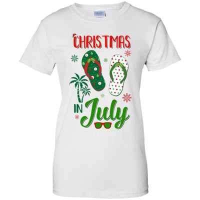 Summer Vacation Santa Flip Flops Christmas In July-T-Shirt & Tank Top-Women's T-Shirt-White
