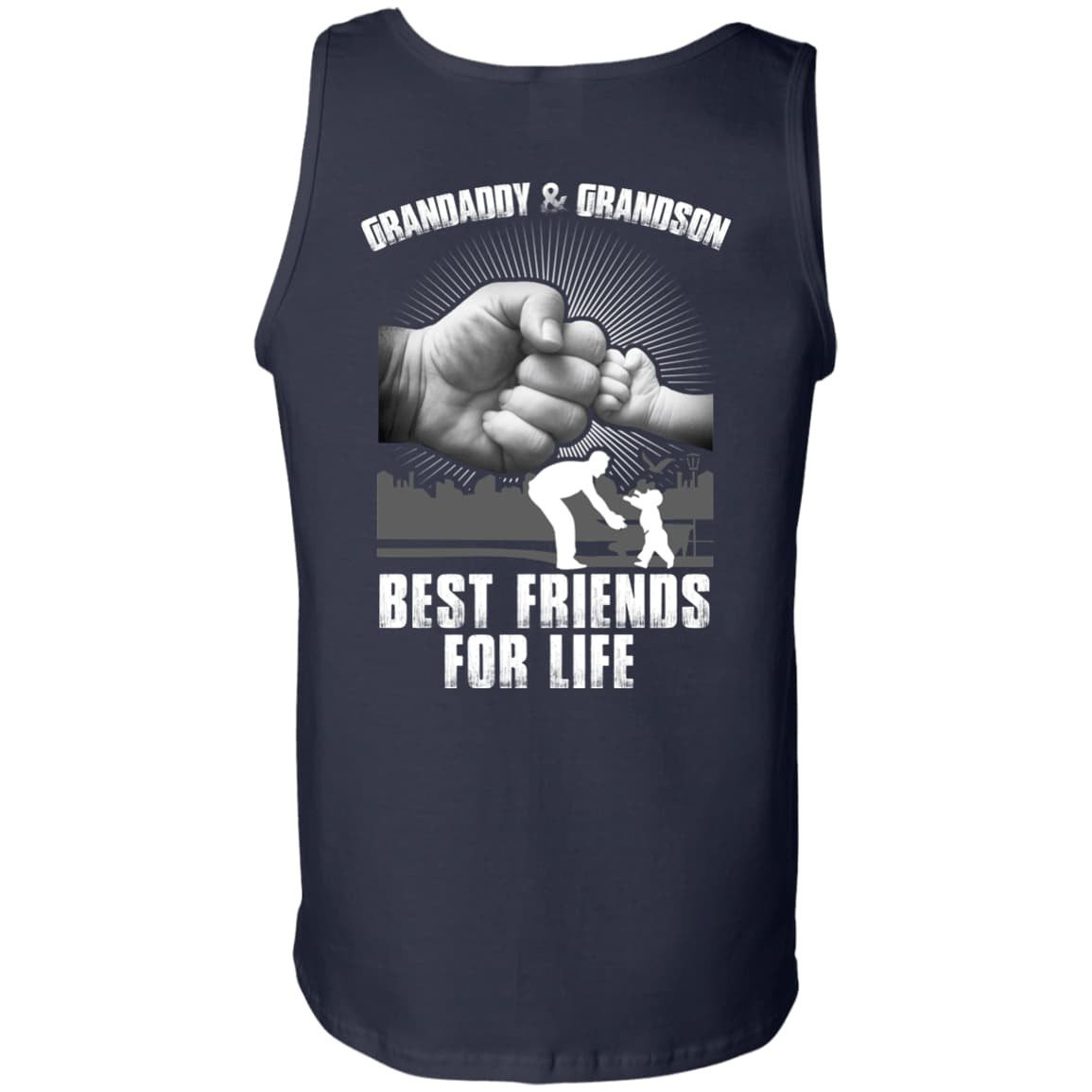Grandaddy And Grandson Best Friends For Life-T-Shirt & Hoodie-Unisex Tank-Navy