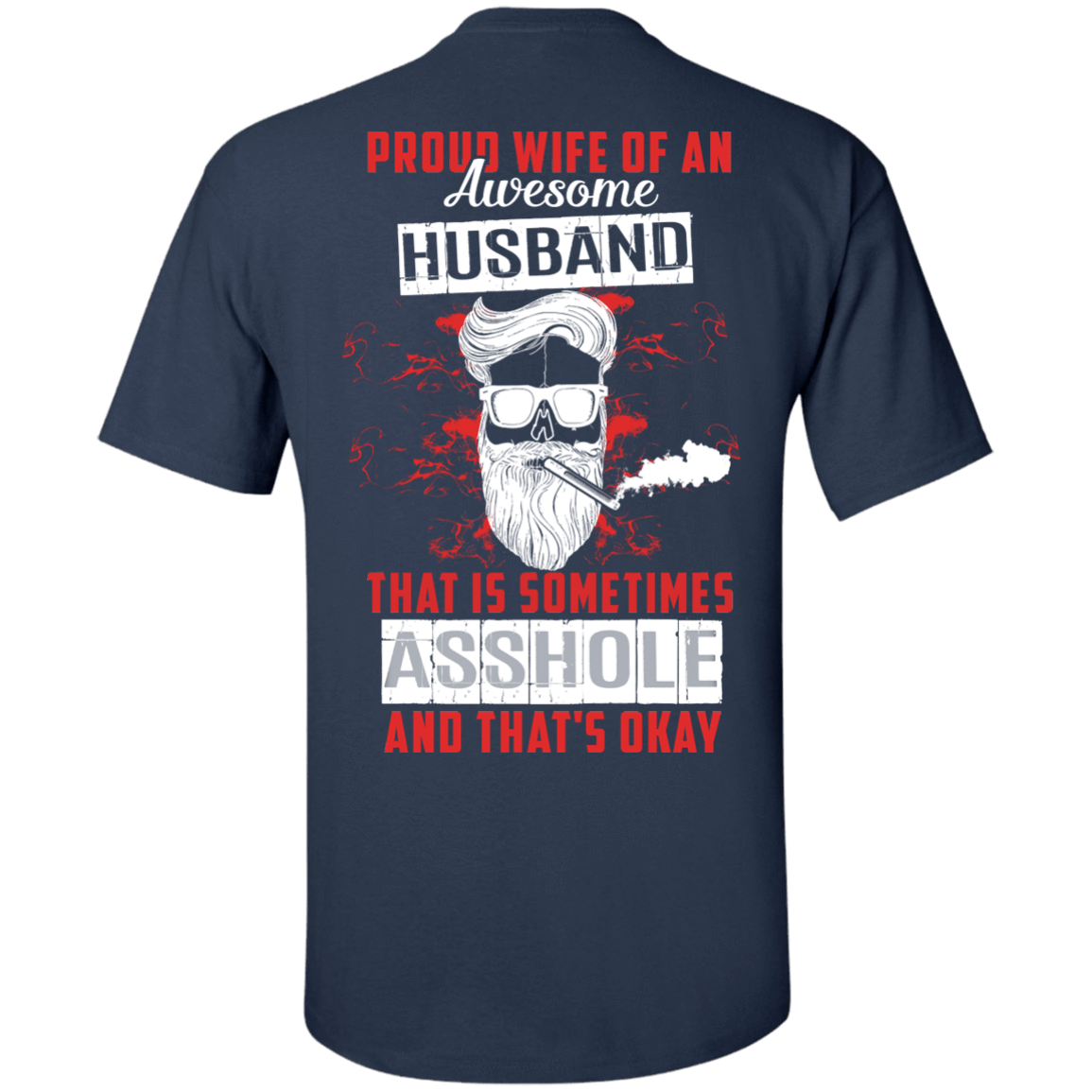Proud Wife Of An Awesome Husband-T-Shirt & Hoodie-Classic T-Shirt-Navy