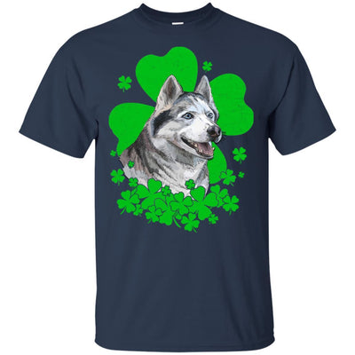 Siberian Husky St. Patrick's Day Clovers-T-Shirt & Hoodie-Classic T-Shirt-Navy