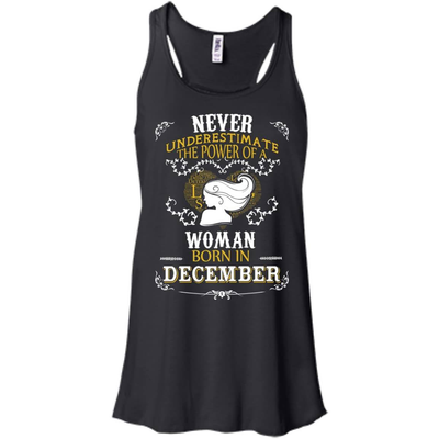 A Woman Born In DECEMBER-T-Shirt & Hoodie-Women's Flowy Racerback Tank-Black