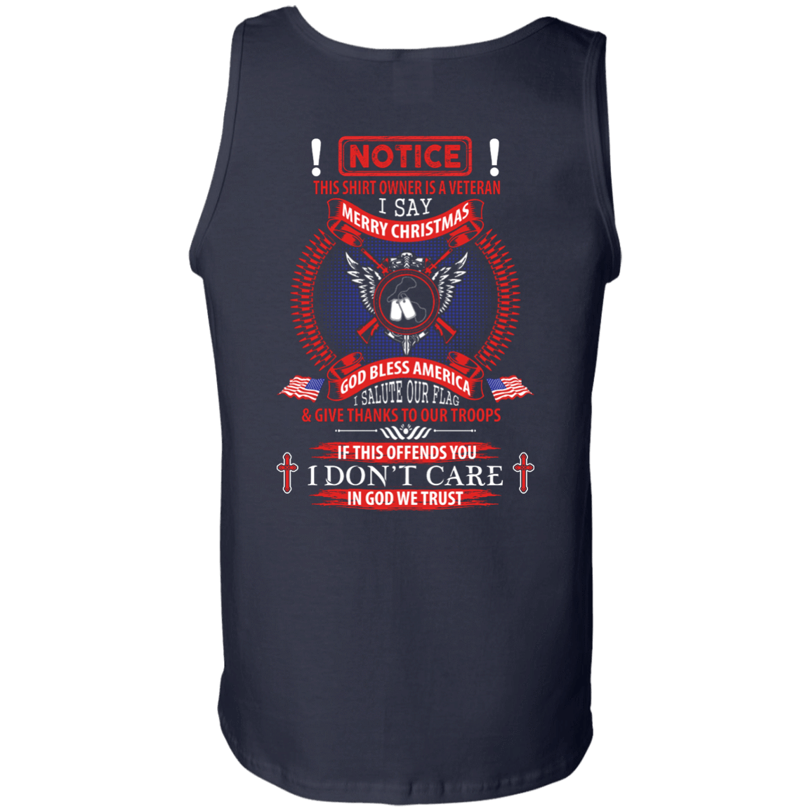 Notice This Shirt Owner Is A Veteran-T-Shirt & Hoodie-Unisex Tank-Navy