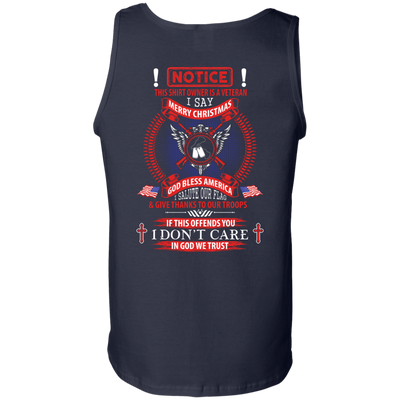 Notice This Shirt Owner Is A Veteran-T-Shirt & Hoodie-Unisex Tank-Navy