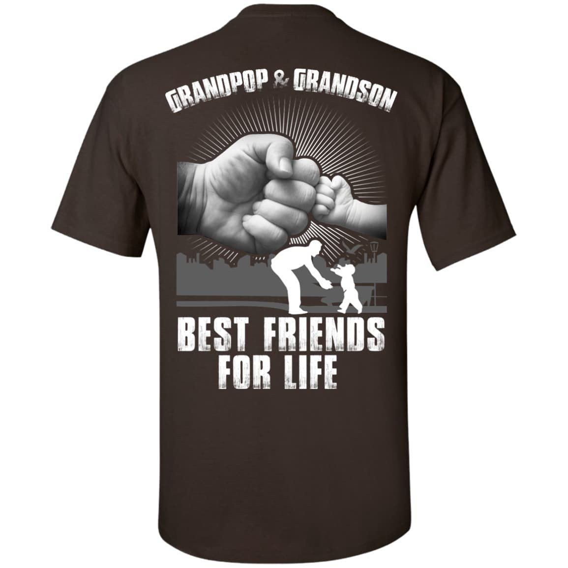 Grandpop And Grandson Best Friends For Life-T-Shirt & Hoodie-Classic T-Shirt-Dark Chocolate