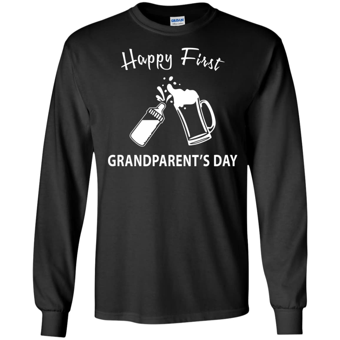 HAPPY FIRST GRANDPARENT'S DAY-T-Shirt & Hoodie-Long Sleeve T-Shirt-Black