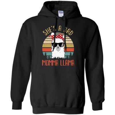 Vintage Funny Shirt She's A Bad Momma Llama-T-Shirt & Hoodie-Pullover Hoodie-Black
