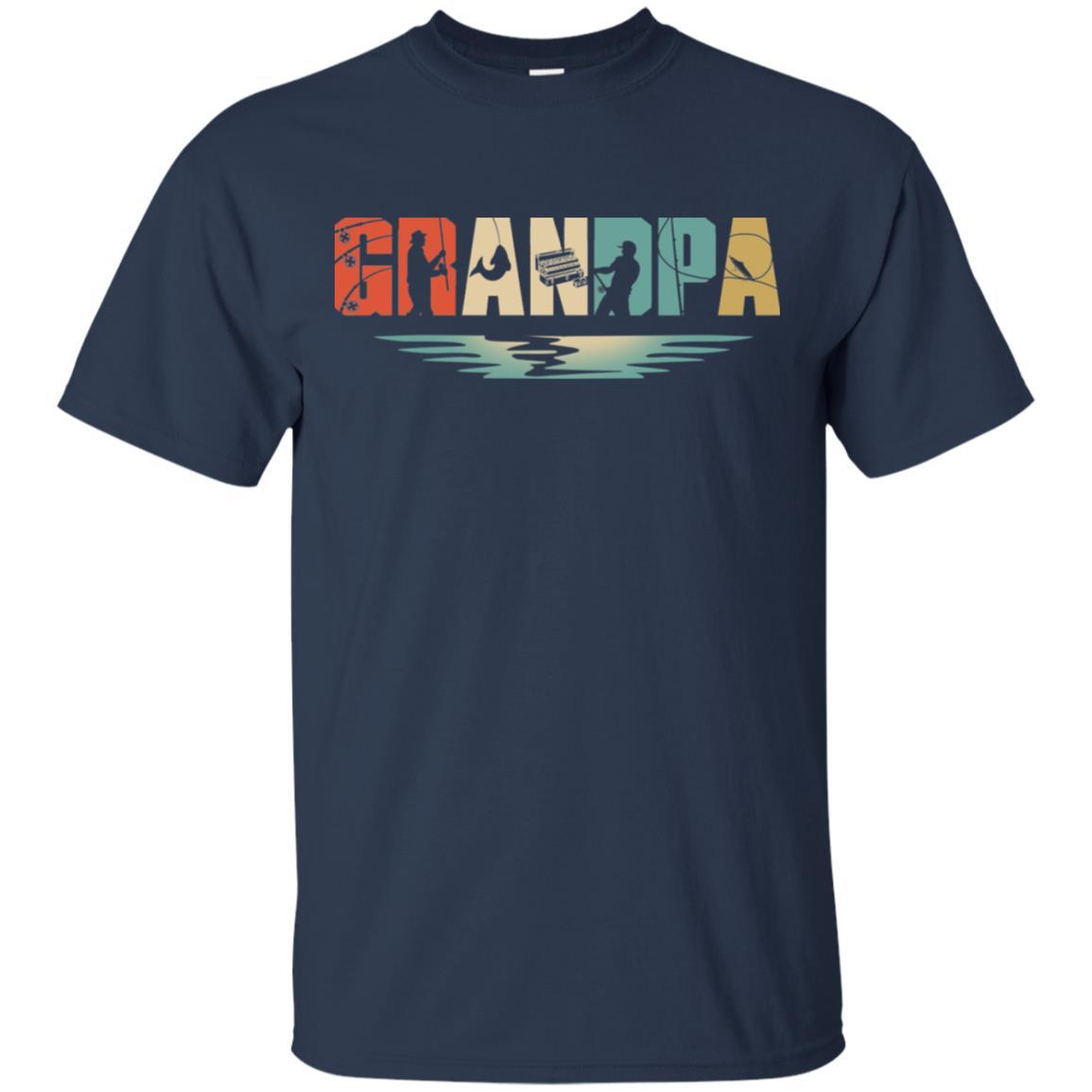 Vintage Fishing Grandpa Father's Day Gift-T-Shirt & Hoodie-Classic T-Shirt-Navy