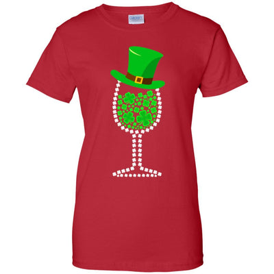 Shamrock Wine Glass Top Hat St Patrick's Day Gift-T-Shirt & Hoodie-Women's T-Shirt-Red