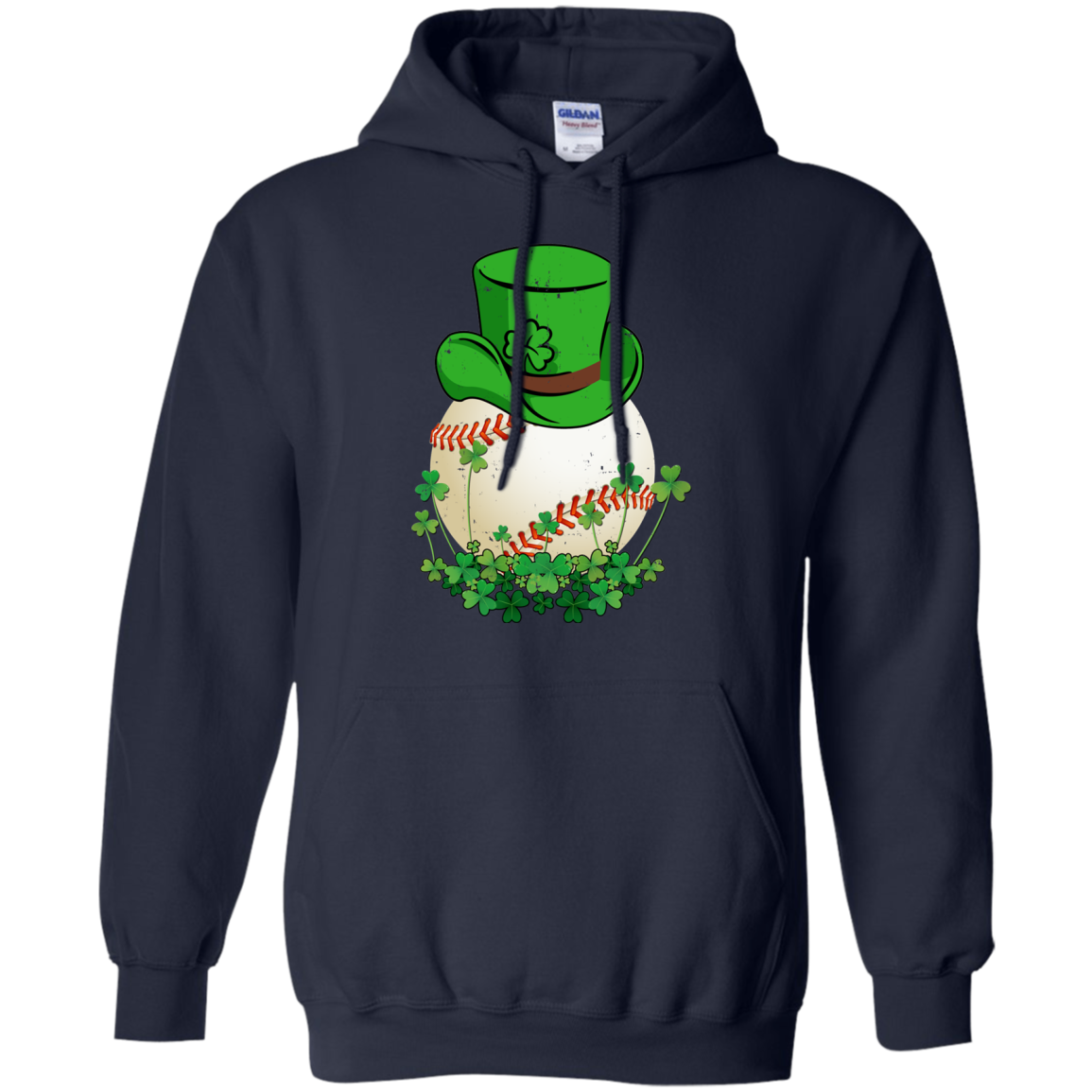 Shamrock Baseball Leprechaun St Patricks Day-T-Shirt & Hoodie-Pullover Hoodie-Navy
