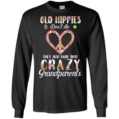 Old Hippies Don't Die They Fade Into Grandparents-T-Shirt & Hoodie-Long Sleeve T-Shirt-Black