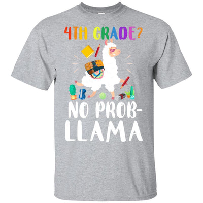 4th Grade No Prob Llama Funny First Day Of School-T-Shirt & Hoodie-Classic T-Shirt-Sport Grey