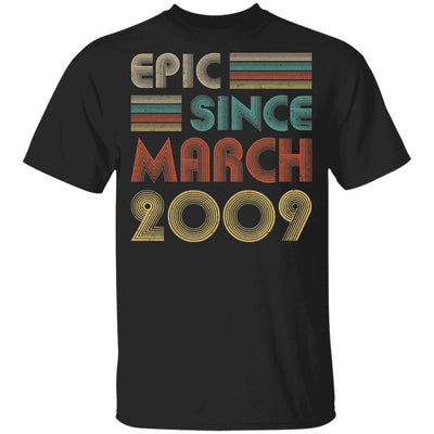Epic Since March 2009 Vintage 12th Birthday Gifts Youth-Youth Shirt-Youth T-Shirt-Black