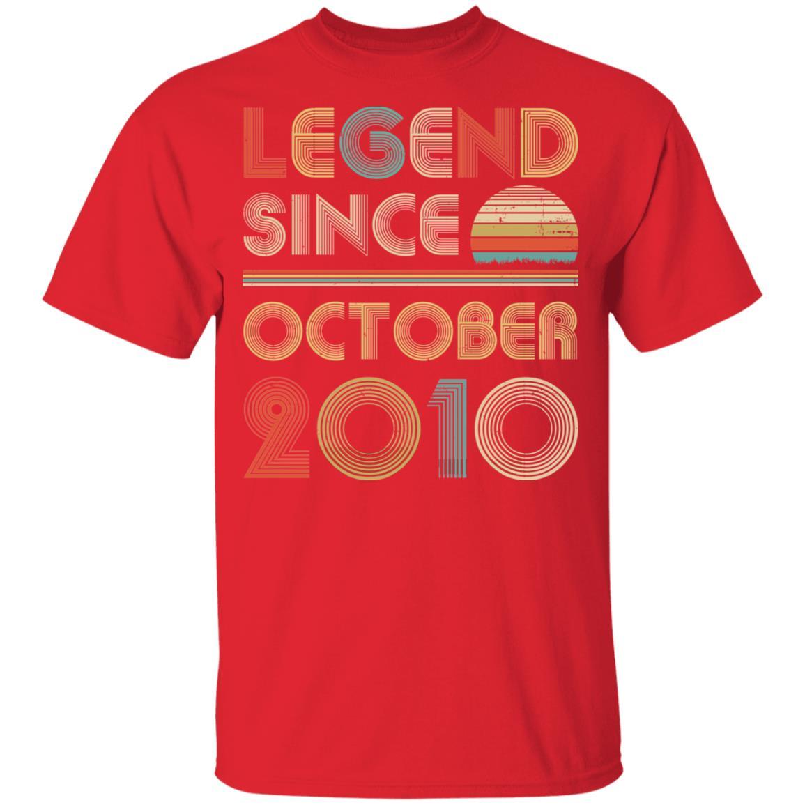 Legend Since October 2010 Vintage 11th Birthday Gifts Youth-Youth Shirt-Youth T-Shirt-Red