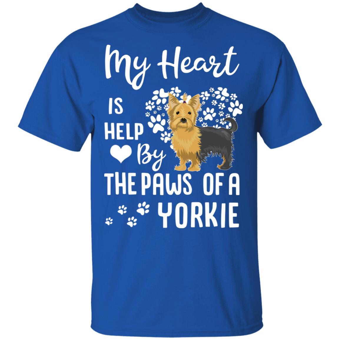 My Heart Is Held By The Paws Of A Yorkie Lover-T-Shirt & Hoodie-Classic T-Shirt-Royal