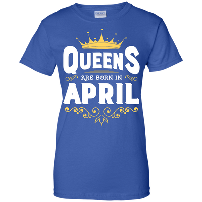 Queens Are Born In April-T-Shirt & Hoodie-Women's T-Shirt-Royal