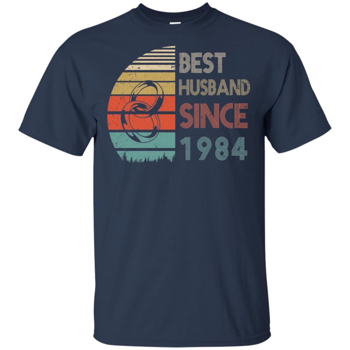 37th Wedding Anniversary Gifts Best Husband Since 1984-T-Shirt & Hoodie-Classic T-Shirt-Navy