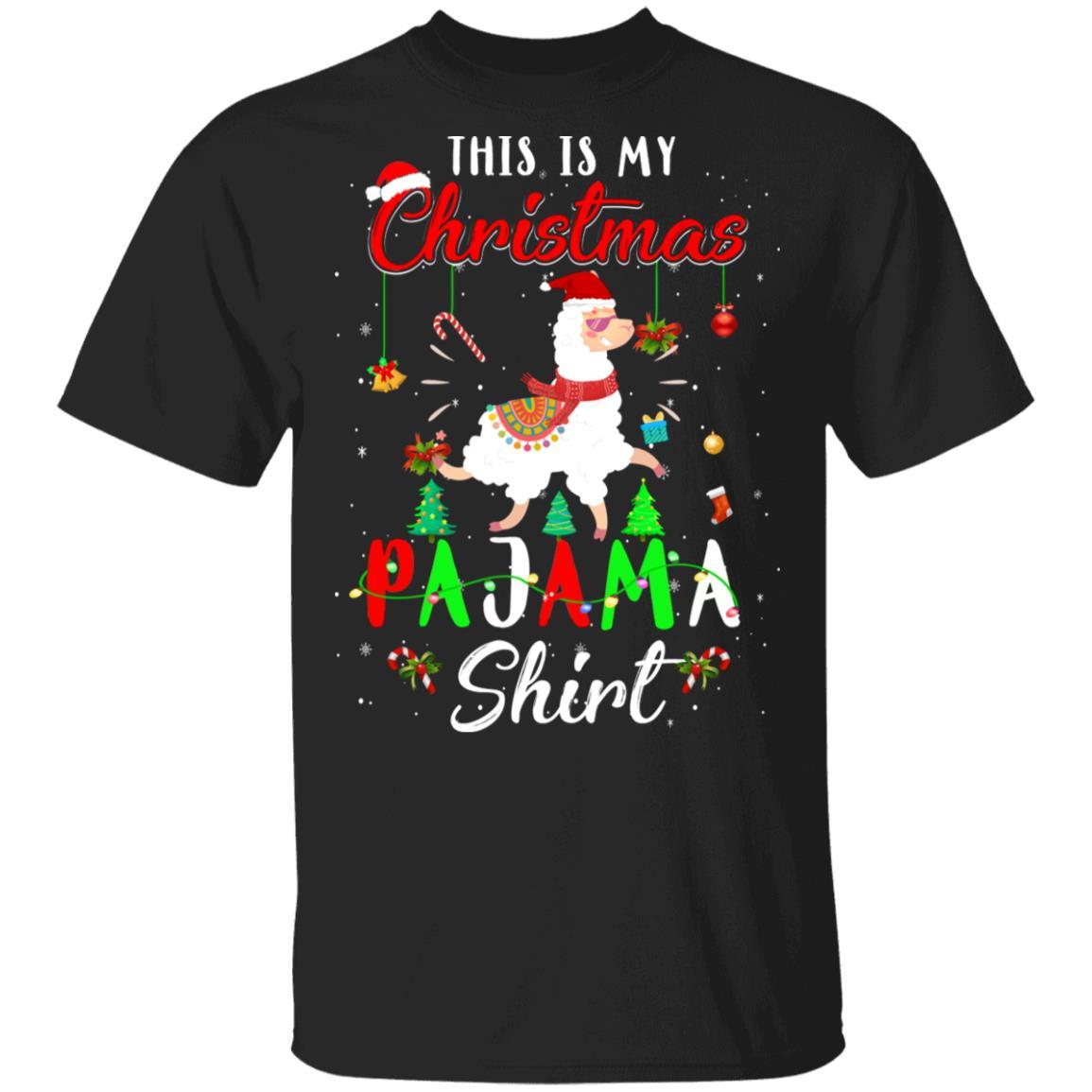 This Is My Christmas Pajama Llama Christmas Gifts-T-Shirt & Sweatshirt-Classic T-Shirt-Black