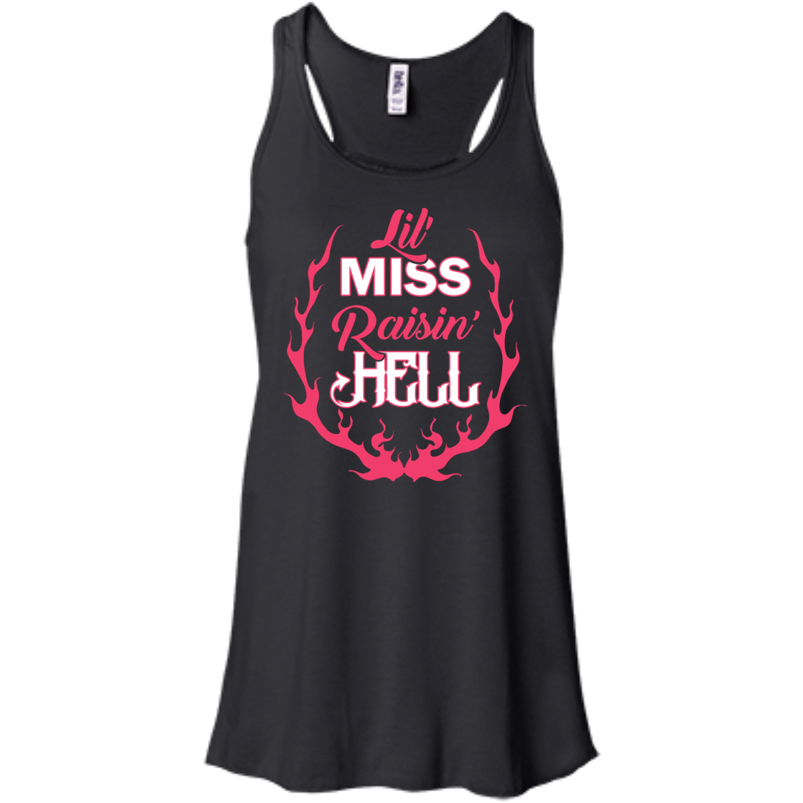 Lil' Miss Raisin Hell-T-Shirt & Hoodie-Women's Flowy Racerback Tank-Black