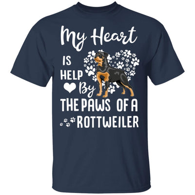 My Heart Is Held By The Paws Of A Rottweiler Lover-T-Shirt & Hoodie-Classic T-Shirt-Navy