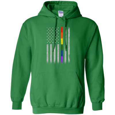 Rainbow Lesbian Gay Pride LGBT America Flag-T-Shirt & Hoodie-Pullover Hoodie-Irish Green