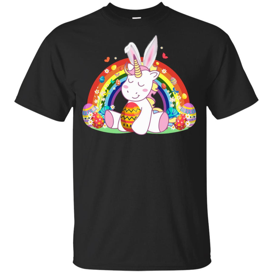 Unicorn Easter With Rainbow And Egg Youth-Youth Shirt-Youth T-Shirt-Black