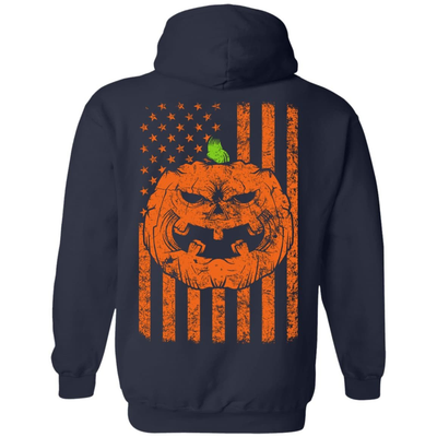 Halloween American Flag-T-Shirt & Hoodie-Pullover Hoodie-Navy