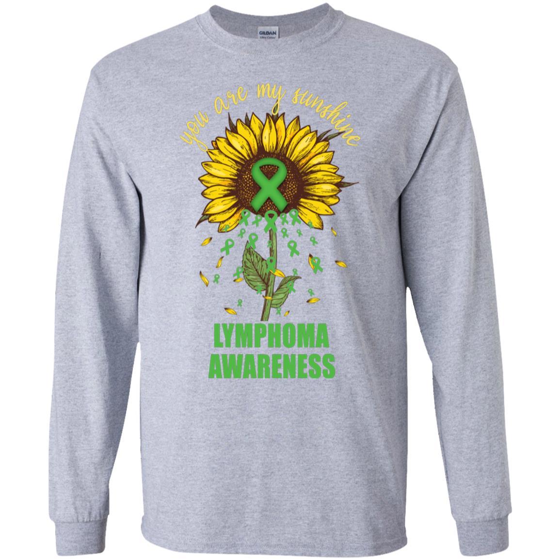 You Are My Sunshine Lymphoma Awareness-T-Shirt & Hoodie-Long Sleeve T-Shirt-Sport Grey
