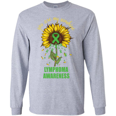 You Are My Sunshine Lymphoma Awareness-T-Shirt & Hoodie-Long Sleeve T-Shirt-Sport Grey