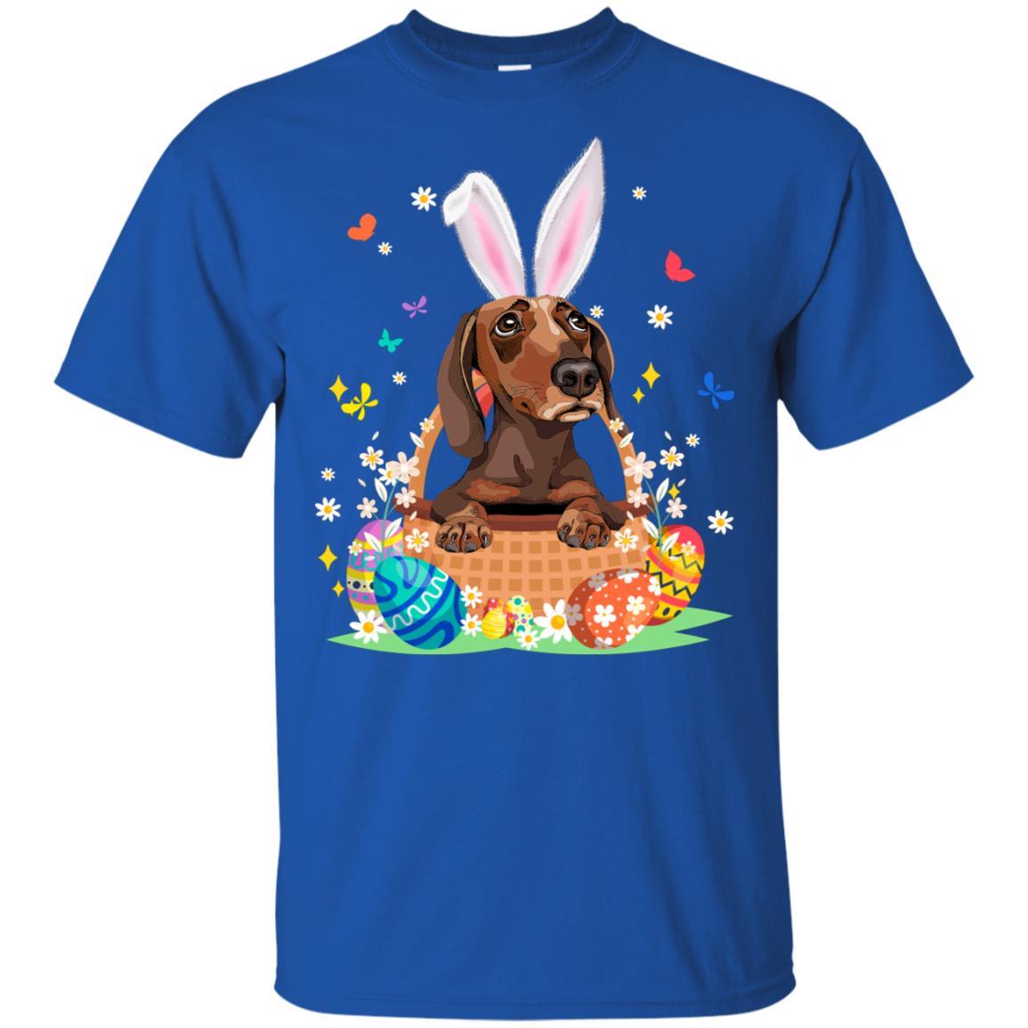 Dachshund Bunny Hat Rabbit Easter Eggs-T-Shirt & Hoodie-Classic T-Shirt-Royal